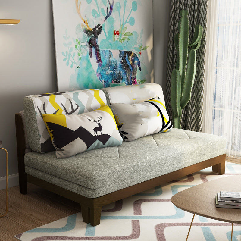 Living Room Convertible Sofas Pillow Back Armless Futon Sleeper Sofa Bed