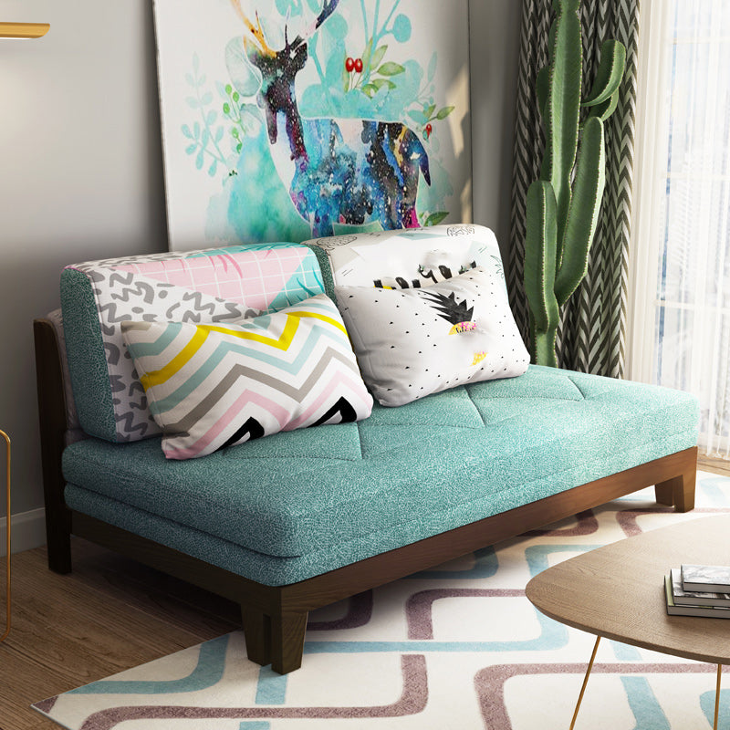 Living Room Convertible Sofas Pillow Back Armless Futon Sleeper Sofa Bed