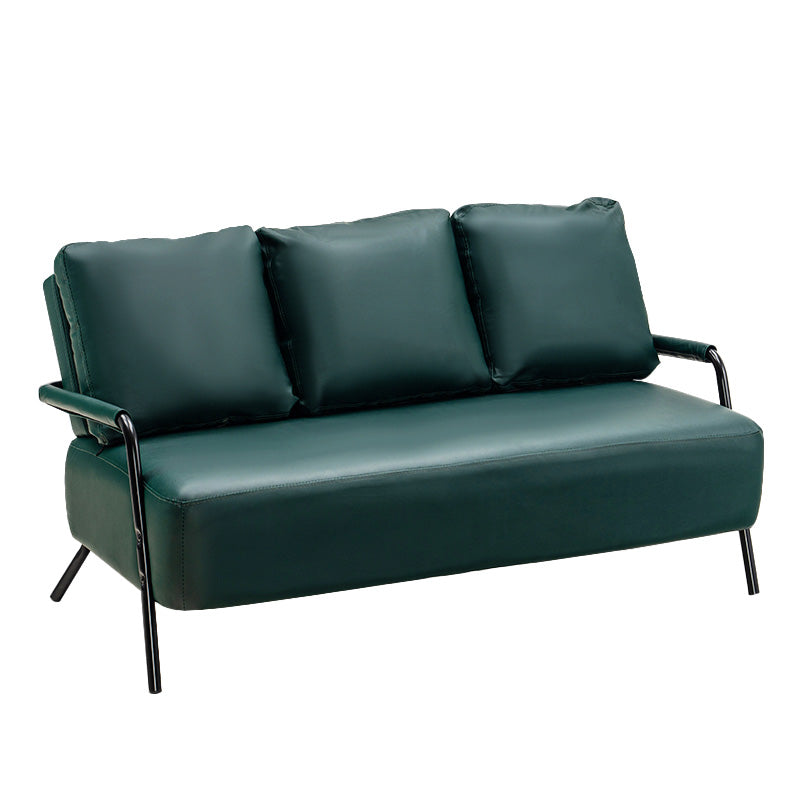 Metal Sofa with Bolster Pillows Contemporary with Four Legs Seating