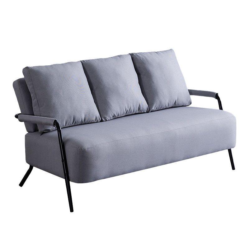 Metal Sofa with Bolster Pillows Contemporary with Four Legs Seating