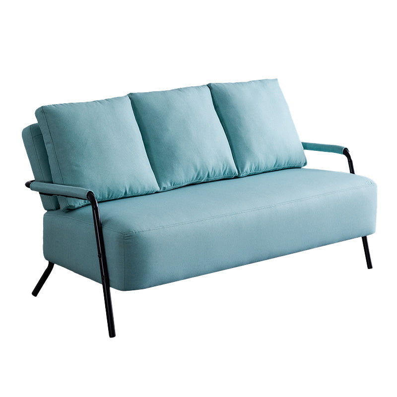 Metal Sofa with Bolster Pillows Contemporary with Four Legs Seating