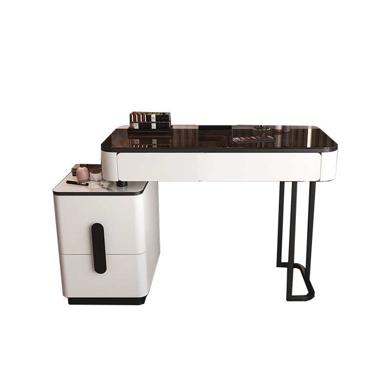 Glam Glass Bedroom Vanity Desk 4 Drawer Vanity Dressing Table
