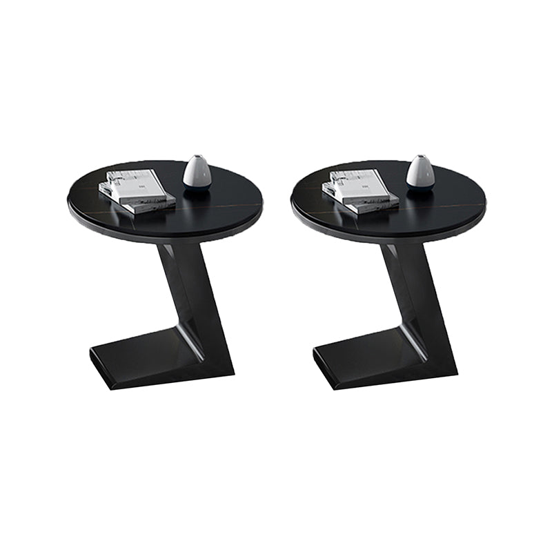 Modern 19.68" Tall Side Table Black Metal Sofa Side Accent Table