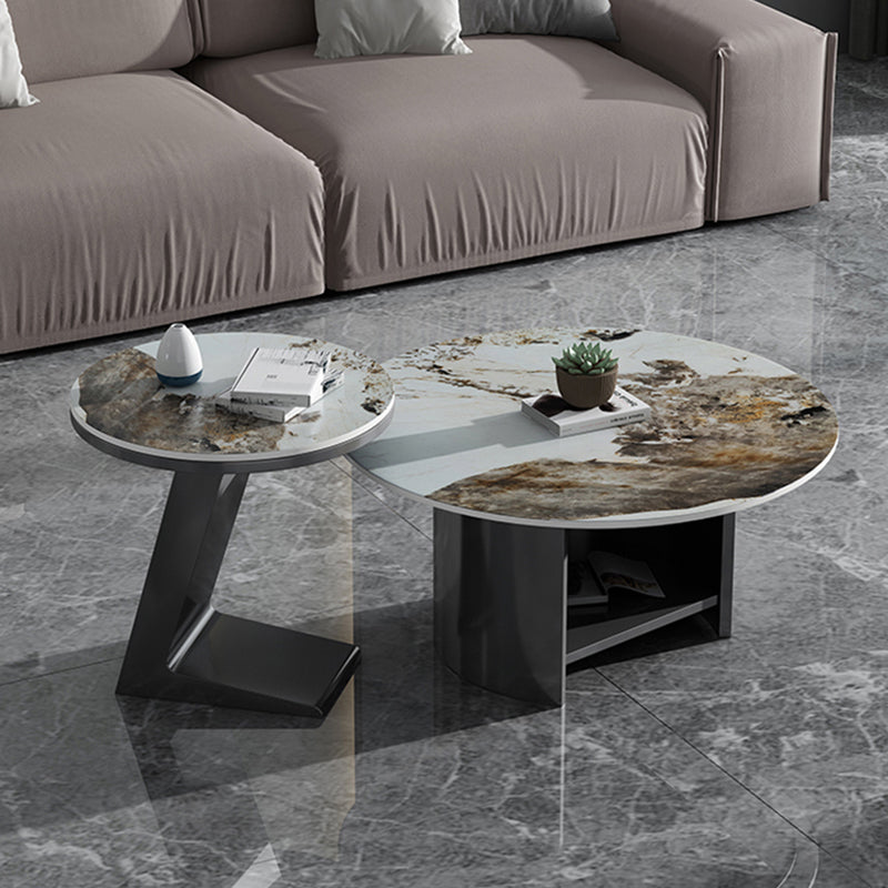 Modern 19.68" Tall Side Table Black Metal Sofa Side Accent Table