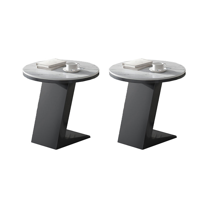 Modern 19.68" Tall Side Table Black Metal Sofa Side Accent Table