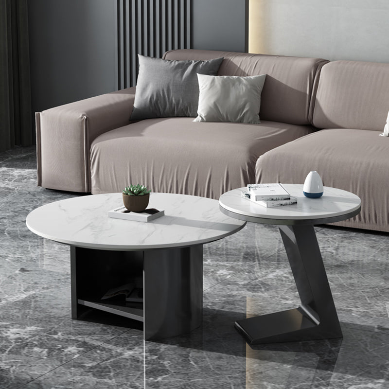 Modern 19.68" Tall Side Table Black Metal Sofa Side Accent Table