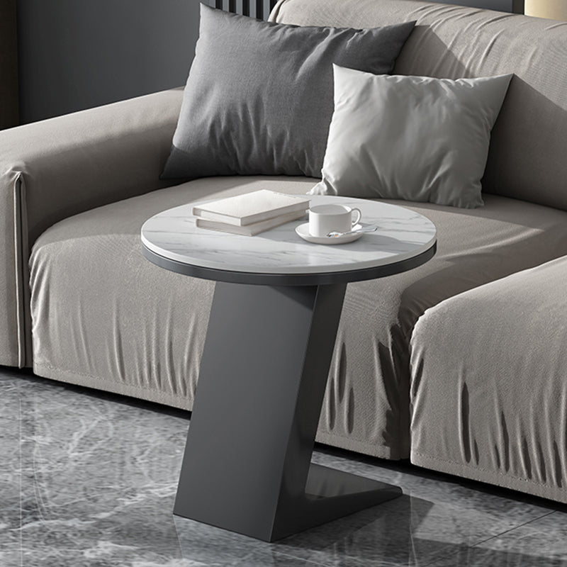 Modern 19.68" Tall Side Table Black Metal Sofa Side Accent Table