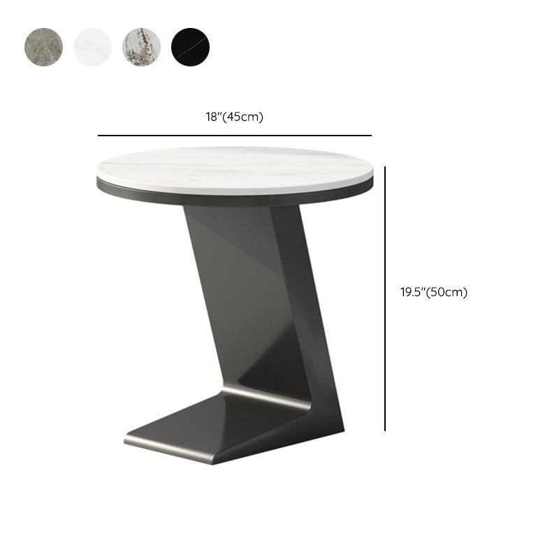 Modern 19.68" Tall Side Table Black Metal Sofa Side Accent Table