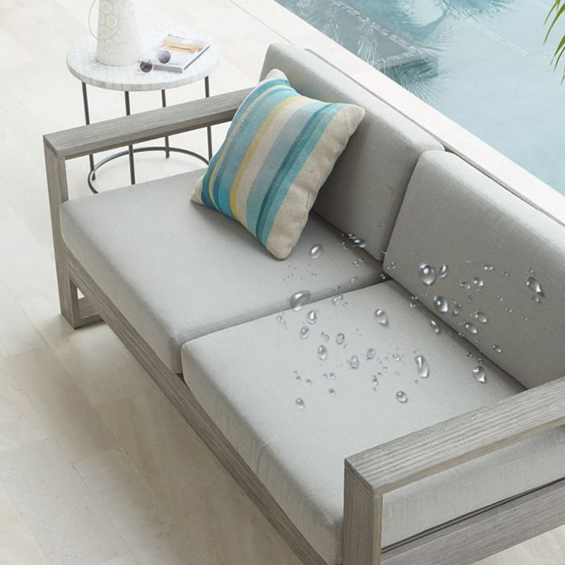 Farmhouse White Outdoor Patio Sofa Water Resistant Outdoor Patio Sofa