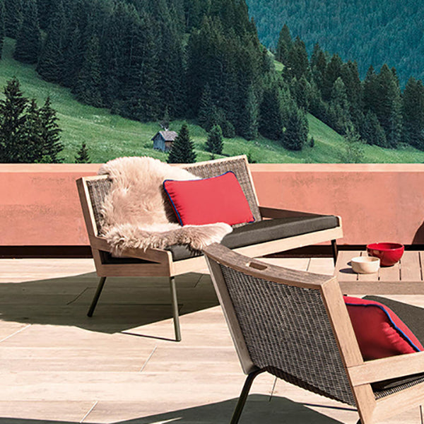 Wood Scoring Patio Sofa 1 Piece Set UV Resistant Outdoor Patio Sofa