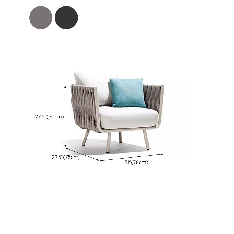 Tropical Metal Outdoor Loveseat Water Resistant Outdoor Patio Sofa