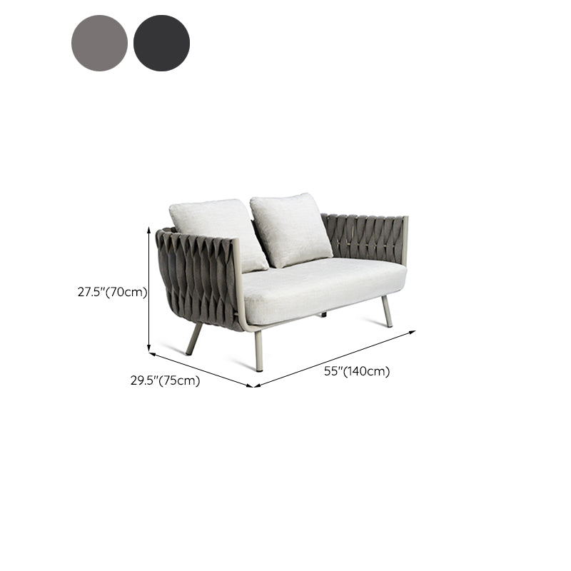 Tropical Metal Outdoor Loveseat Water Resistant Outdoor Patio Sofa