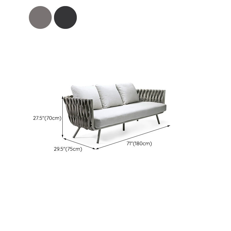 Tropical Metal Outdoor Loveseat Water Resistant Outdoor Patio Sofa