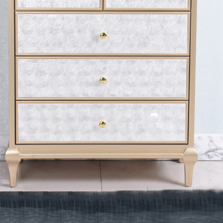 5 Drawers Champagne Storage Chest Glam Vertical Lingerie Chest