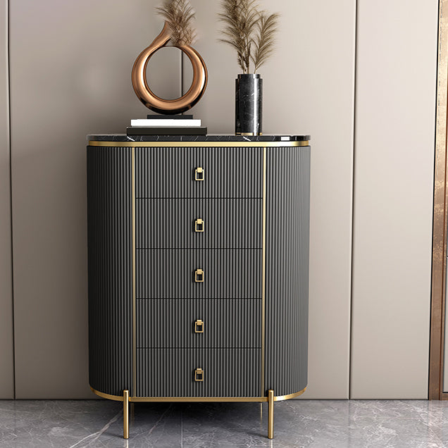 Vertical Glam Storage Chest Marble Top Lingerie Chest with Drawers