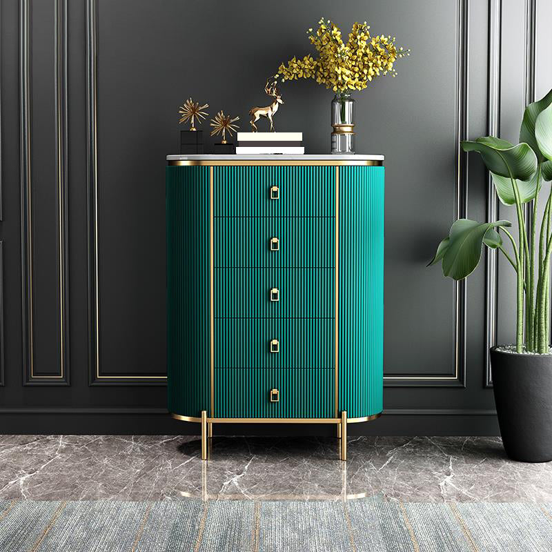 Vertical Glam Storage Chest Marble Top Lingerie Chest with Drawers
