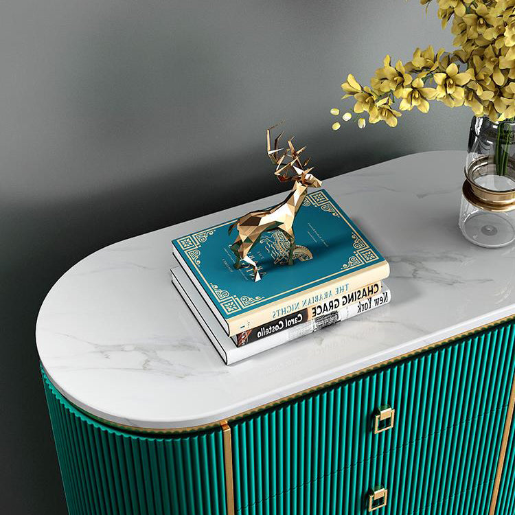 Vertical Glam Storage Chest Marble Top Lingerie Chest with Drawers