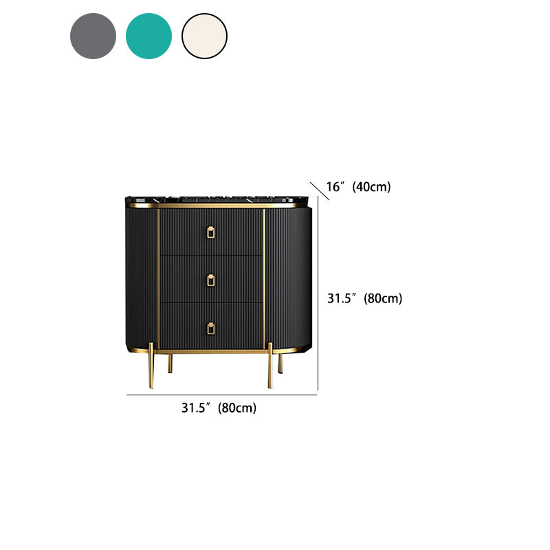 Vertical Glam Storage Chest Marble Top Lingerie Chest with Drawers