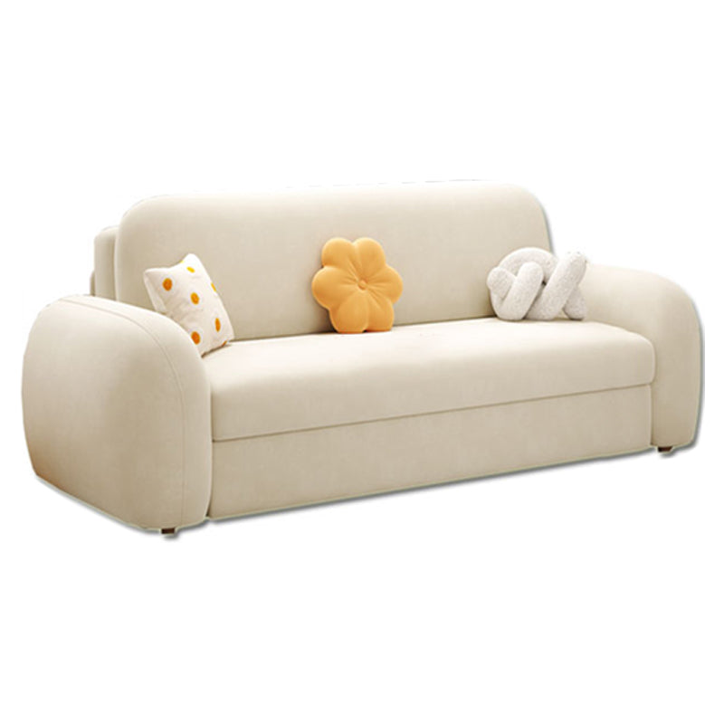 Contemporary Styled Metal Frame Sleeper Sofa Upholstered Square Arms Sofa Bed