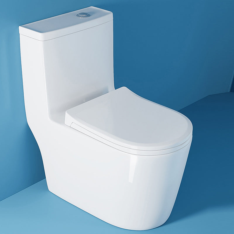 Modern White One Piece Flush Toilet Floor Mounted Toilet Bowl for Bathroom