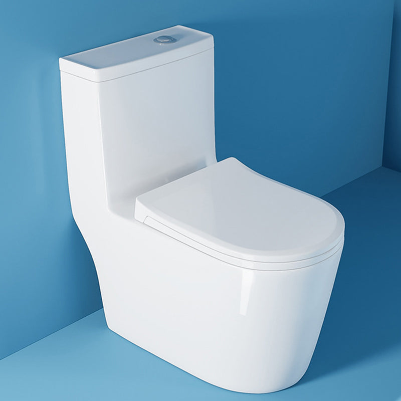 Modern White One Piece Flush Toilet Floor Mounted Toilet Bowl for Bathroom