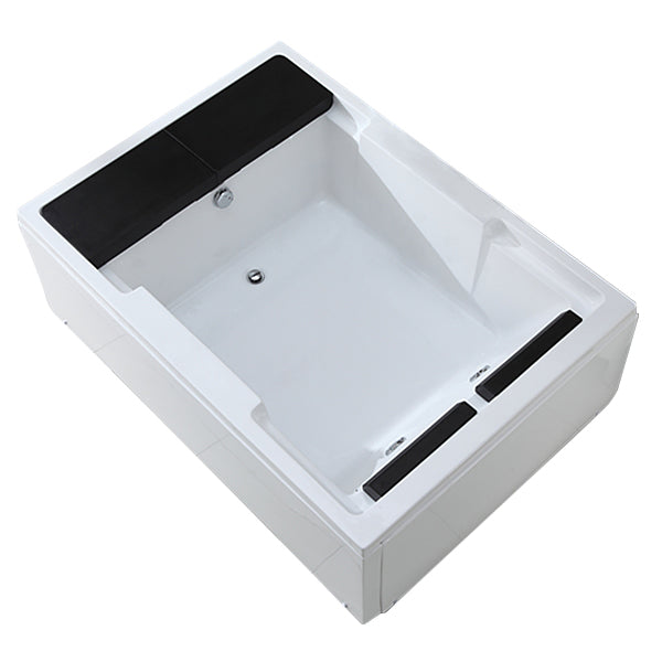 Modern Freestanding Bath Acrylic Soaking Square Back to Wall Bathtub