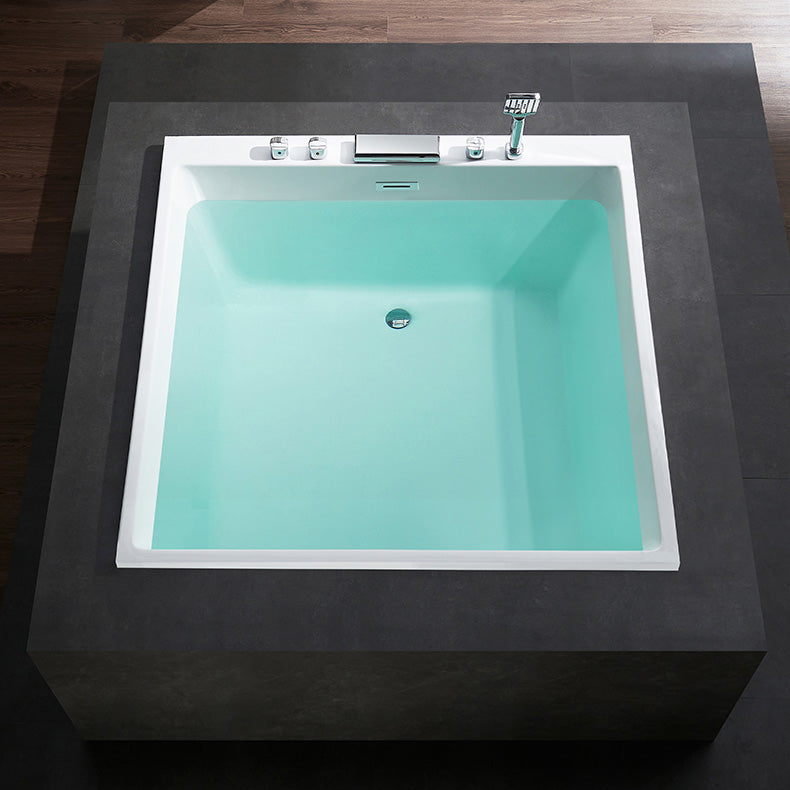 Acrylic Bath Drop-in Soaking Square Modern Center-Front Bathtub