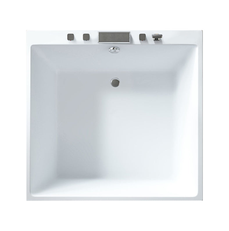 Acrylic Bath Drop-in Soaking Square Modern Center-Front Bathtub