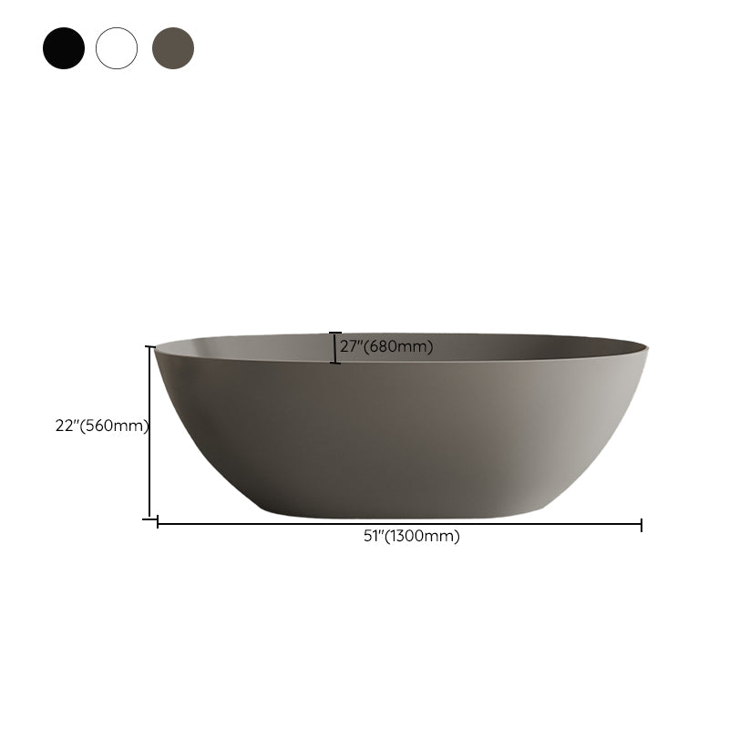 Modern Stone Bathtub Freestanding Soaking Bathtub , 22.05-inch Tall