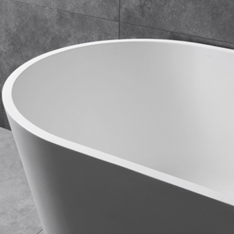 Stone Soaking Bathtub Antique Finish Oval Back to Wall Bath Tub (Faucet not Included)