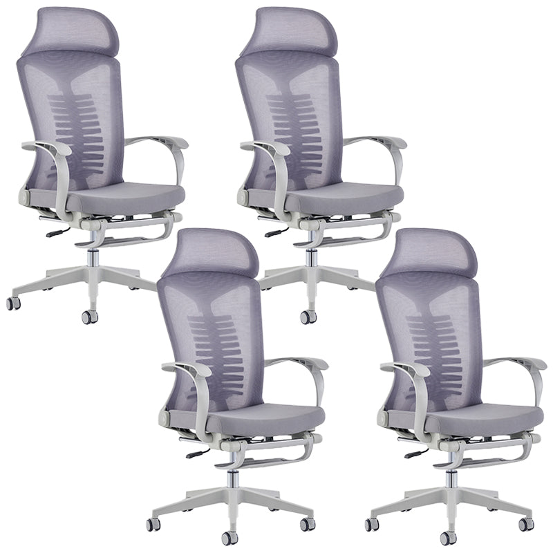 Modern Chair Fixed Arms Adjustable Seat Height Swivel Chair with Wheels