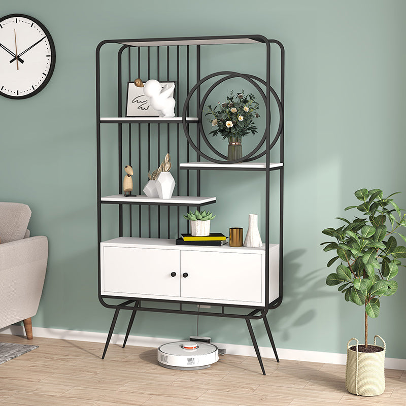 Open Back Standard Bookshelf Metal Bookcase with Shelves for Study Room