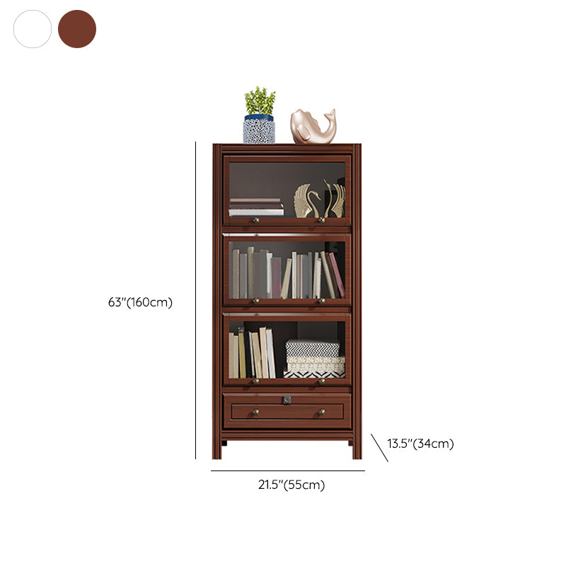Modern Style Closed Back Standard Bookshelf Wooden Bookcase for Study Room