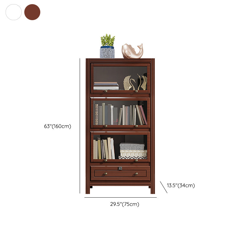 Modern Style Closed Back Standard Bookshelf Wooden Bookcase for Study Room