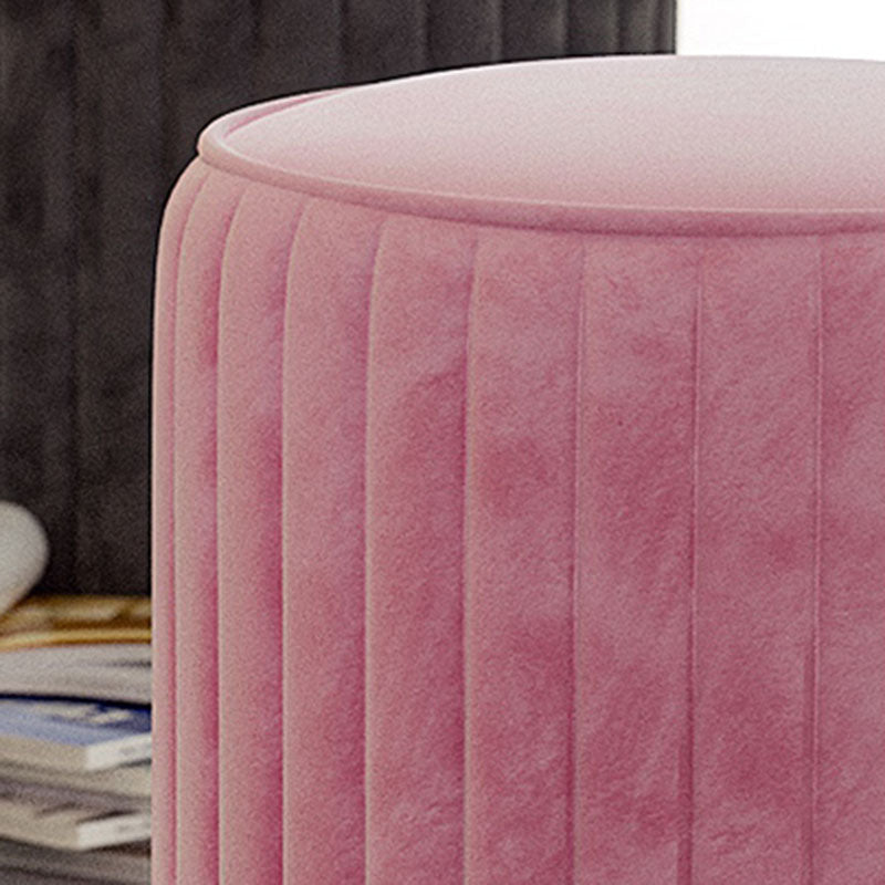 Solid Color Flannel Standard Stool Modern Style Simple Round Stool