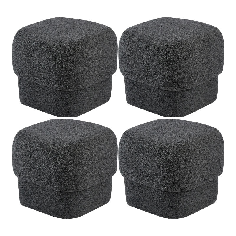 Solid Color Flannel Standard Stool Modern Simple Square Upholstered Stool