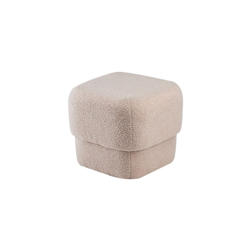 Solid Color Flannel Standard Stool Modern Simple Square Upholstered Stool
