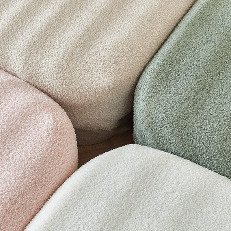 Solid Color Flannel Standard Stool Modern Simple Square Upholstered Stool