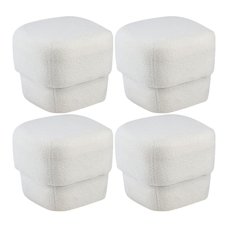 Solid Color Flannel Standard Stool Modern Simple Square Upholstered Stool