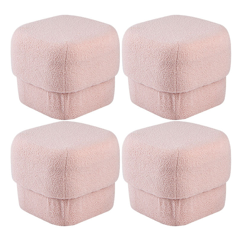 Solid Color Flannel Standard Stool Modern Simple Square Upholstered Stool