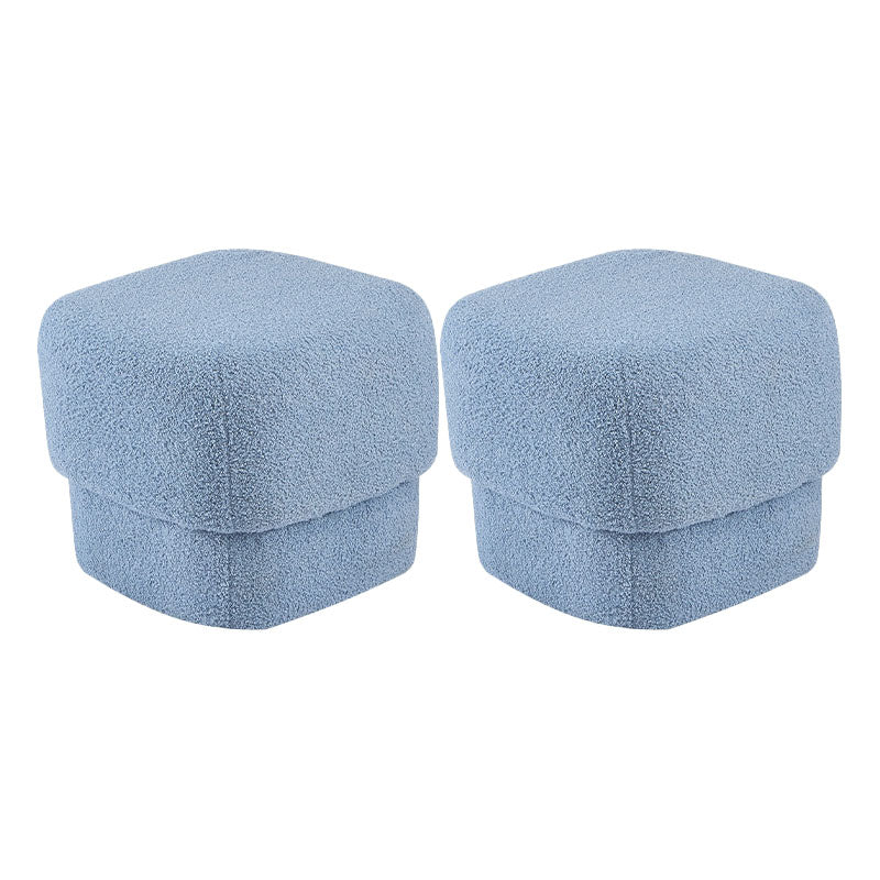 Solid Color Flannel Standard Stool Modern Simple Square Upholstered Stool