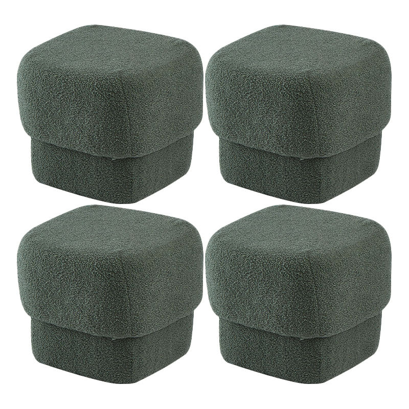 Solid Color Flannel Standard Stool Modern Simple Square Upholstered Stool