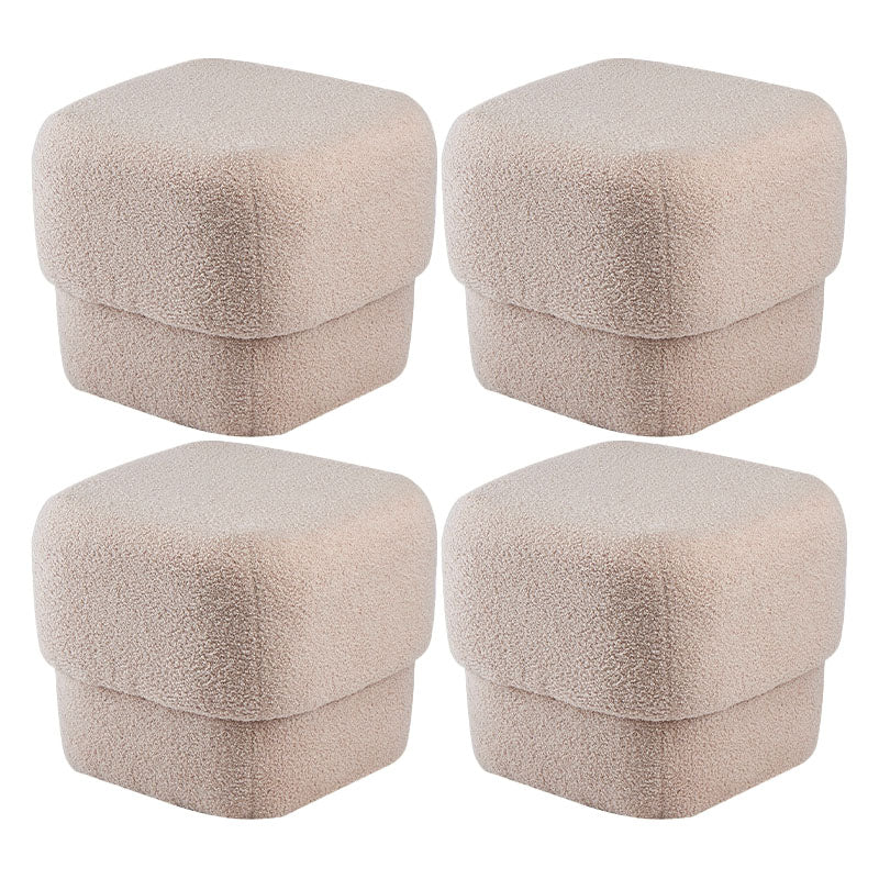 Solid Color Flannel Standard Stool Modern Simple Square Upholstered Stool