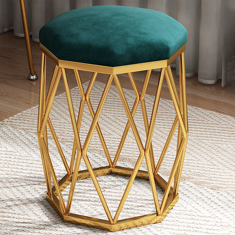 Solid Color Flannel Standard Stool Modern Simple Upholstered Stool