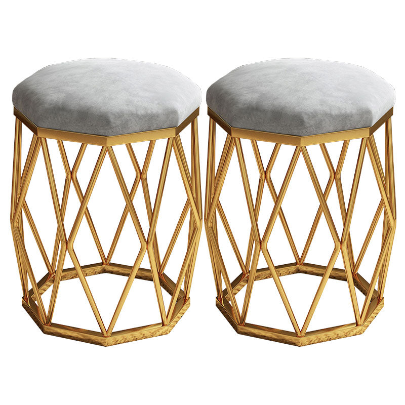 Solid Color Flannel Standard Stool Modern Simple Upholstered Stool