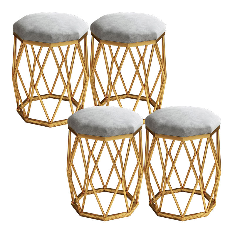 Solid Color Flannel Standard Stool Modern Simple Upholstered Stool
