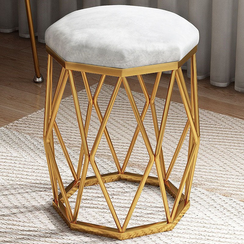 Solid Color Flannel Standard Stool Modern Simple Upholstered Stool
