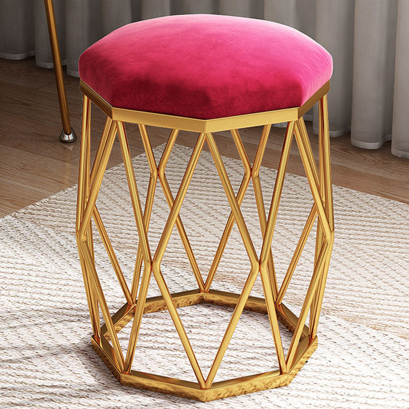 Solid Color Flannel Standard Stool Modern Simple Upholstered Stool