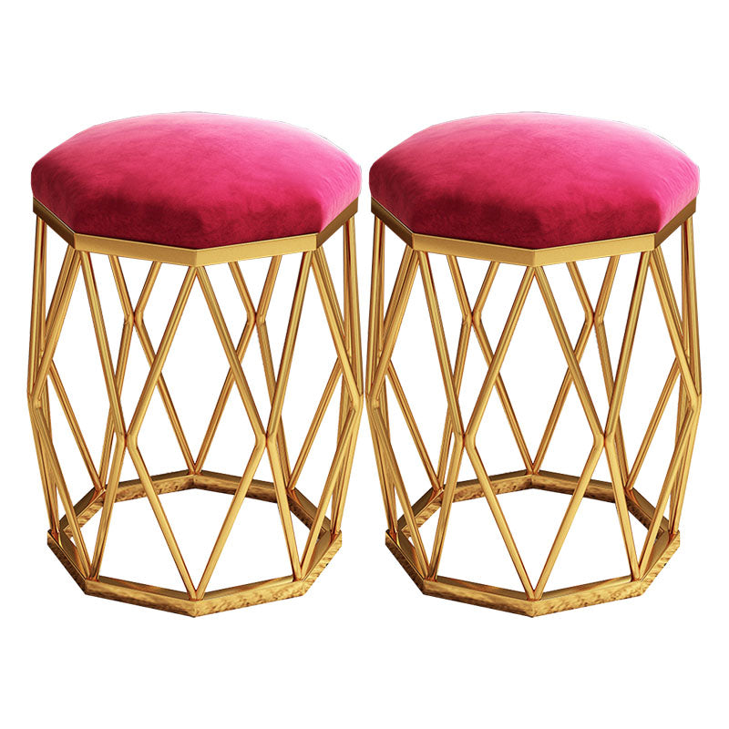 Solid Color Flannel Standard Stool Modern Simple Upholstered Stool