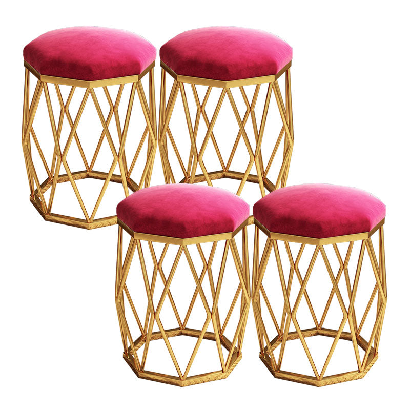 Solid Color Flannel Standard Stool Modern Simple Upholstered Stool